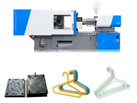 Plastic hanger injection molding machine process